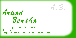 arpad bertha business card